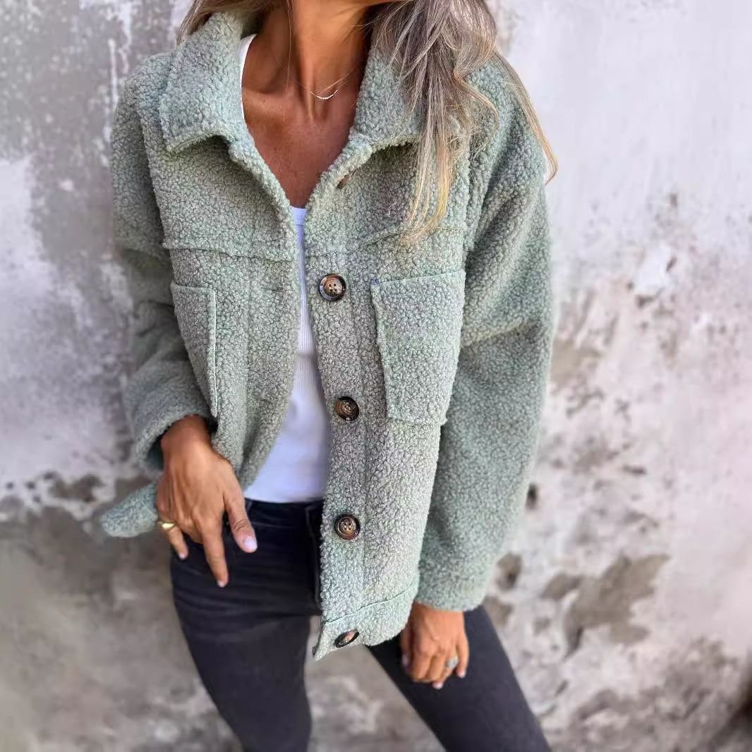 Veste Boutonnée en Sherpa