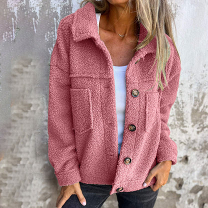 Veste Boutonnée en Sherpa