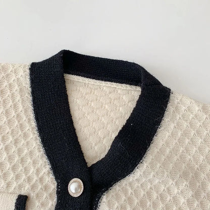 Cardigan Élégant en Maille avec Boutons Perles