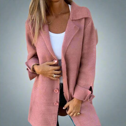 OLIVIA | Cardigan Mi-Long à Col Revers